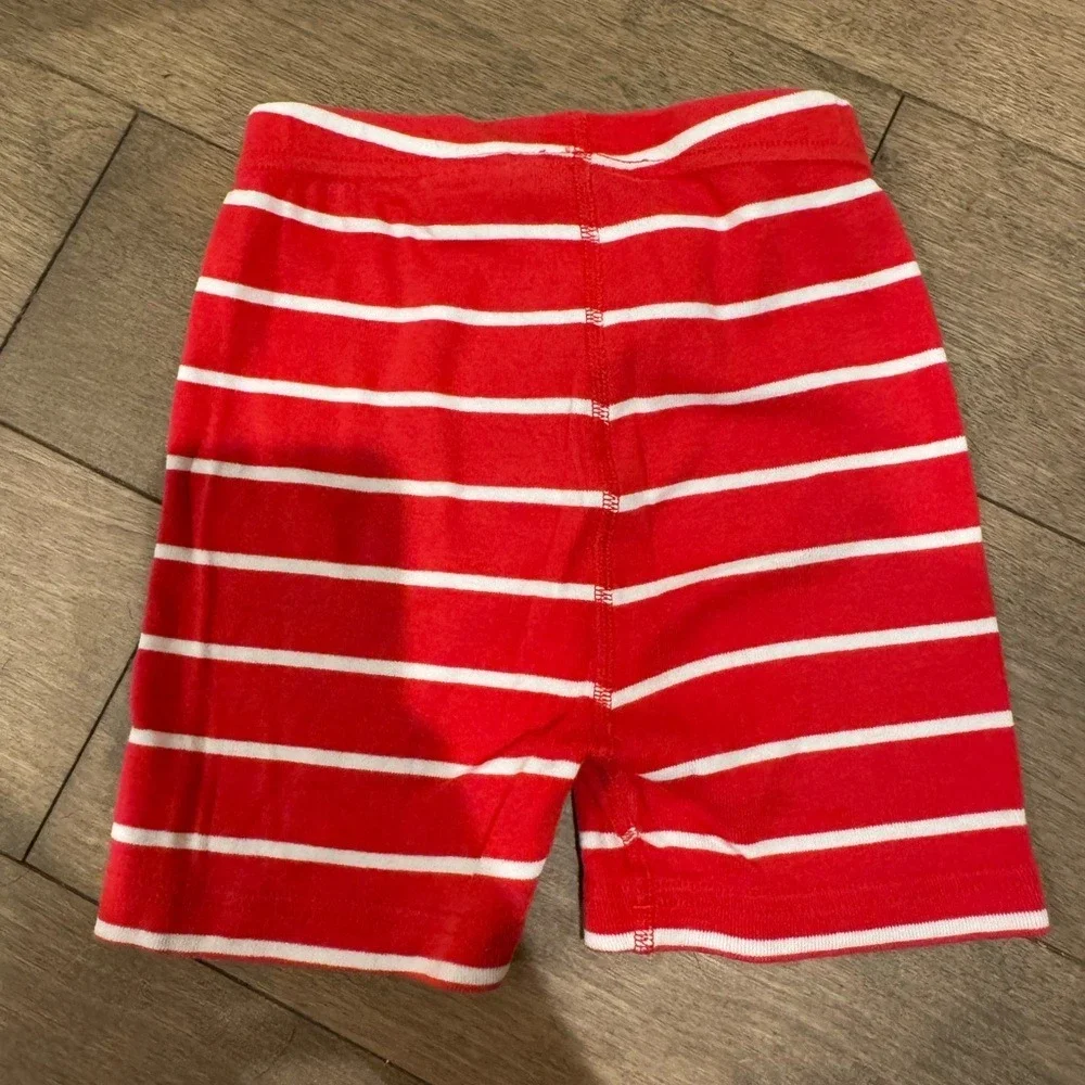 Hanna Anderson Red‎ and White Striped Shorts 100% Organic Cotton Boys 6-7 Yrs